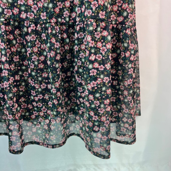 Maurices Women L Floral Print Sleeveless Dress Smocked Mock Neck Peasant Prairie - Picture 11 of 14